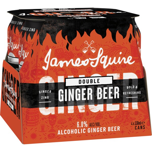 James Squire Ginger Beer Double Cans 330mL x 4 Pack