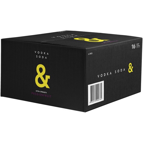 Vodka Soda & Extra Strength Passionfruit Can 330mL x 16 pack
