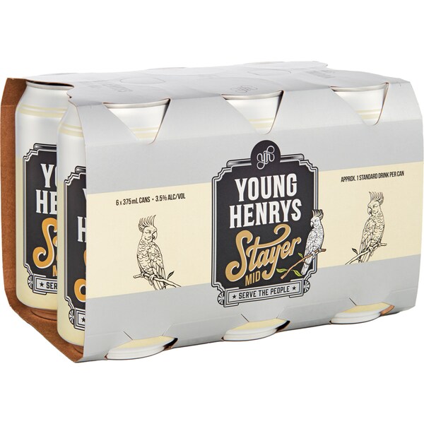 Young Henrys Stayer Mid Cans 375ml x 6 Pack