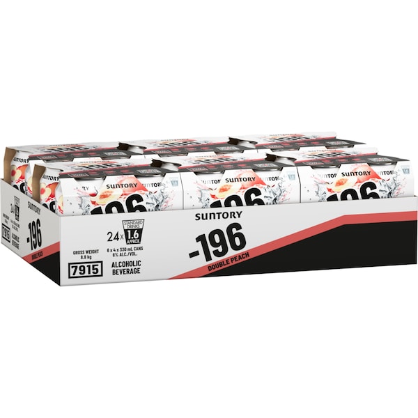 Suntory 196 Double Peach Vodka Can 330mL x 24 Case