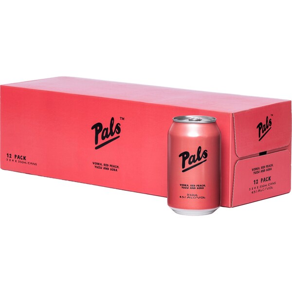 Pals Vodka Peach Yuzu & Soda Cans 330mL x 12 Pack