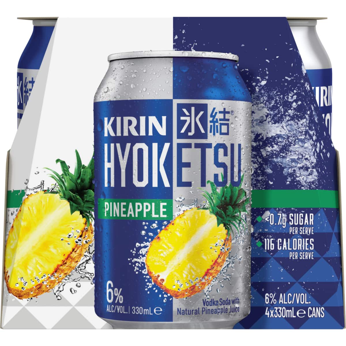 Kirin Hyoketsu Vodka Soda Pineapple Can 330mL x 4 Pack