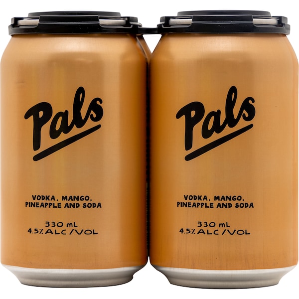 Pals Vodka, Mango, Pineapple & Soda Can 330mL x 4 pack