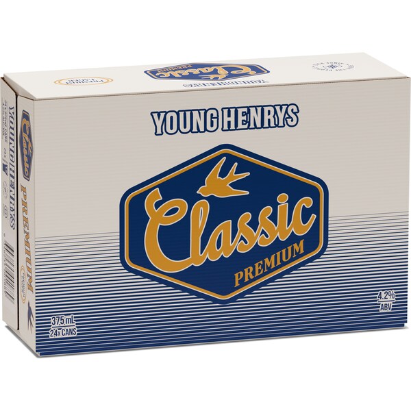 Young Henrys Classic Premium Lager Can 375mL x 6 Pack