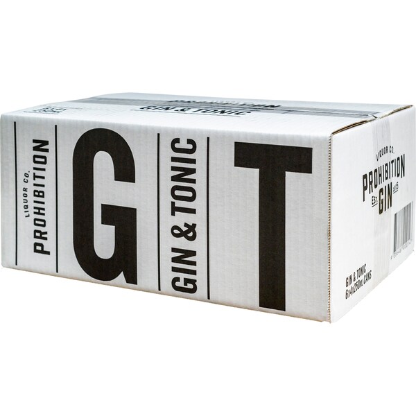 Prohibition Gin & Tonic Cans 250ml x 24 Case