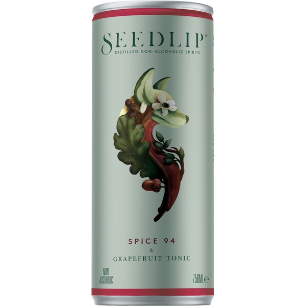 Seedlip Spice & Grapefruit Tonic Cans 250ml x4 Pack