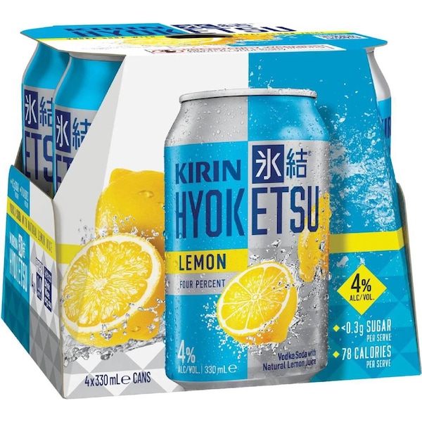 Kirin Hyoketsu Lemon 4% Cans 330mL x 4 pack