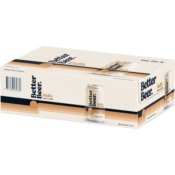 Better Beer Halfy Cans 355mL x 24 pack