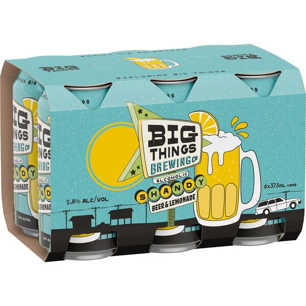 Big Things Shandy Cans 375mL x 6 pack