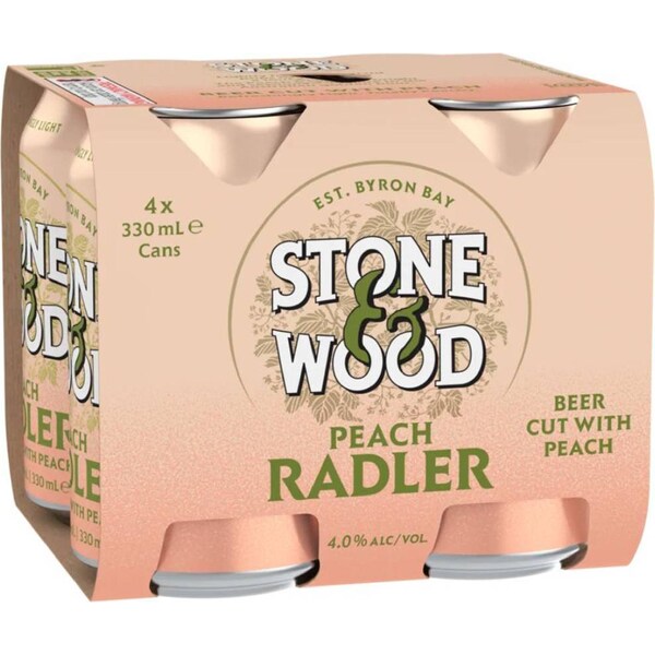 Stone & Wood Radler Peach Cans 330mL x 4 pack