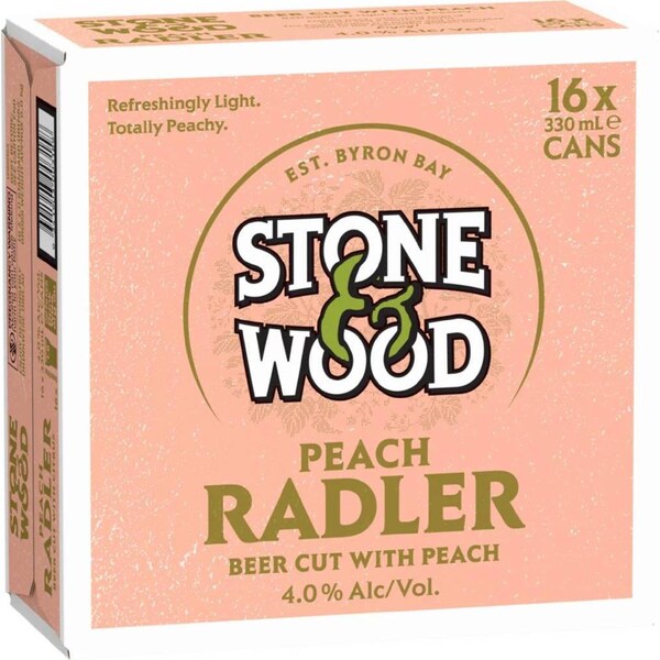 Stone & Wood Radler Peach Cans 330mL x 16 pack