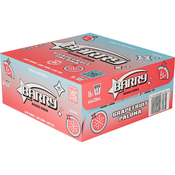 Barry Grapefruit Paloma Cans 330mL x 16 pack