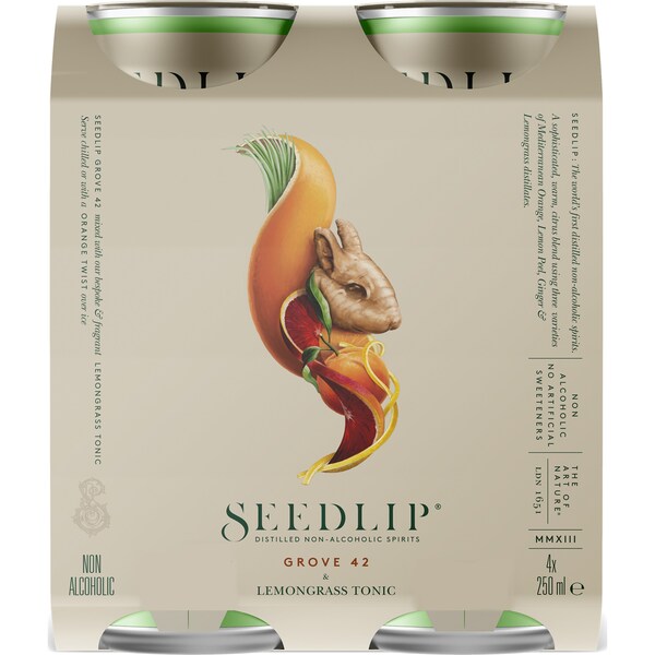 Seedlip Grove & Lemongrass Tonic Cans 6x4x250ml