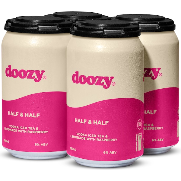 Doozy Vodka Iced Tea Lemon Rasberry Can 330mL x 4 Pack