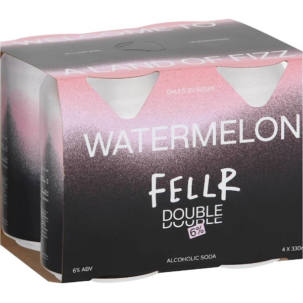 Fellr Double Watermelon 6pct Cans 330mL x 4 pack