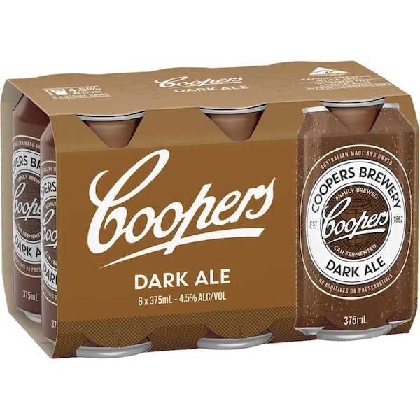 Coopers Dark Ale Cans 375mL x 6 pack