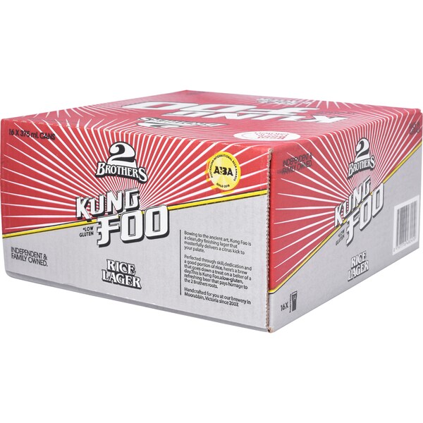 2 Brothers Kung Foo Lager Cans 375mL x 16 case