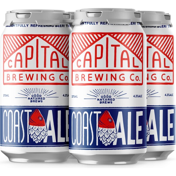 Capital Brewing Co. Coast Ale Can 375mL x 4 Pack