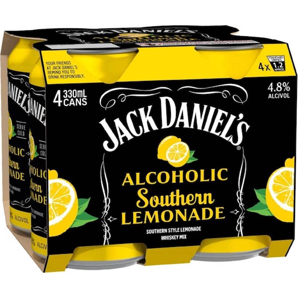 Jack Daniel's Southern Lemonade Cans 330mL x 4 pack
