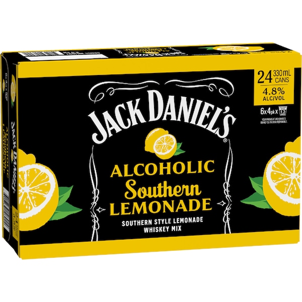 Jack Daniel's Southern Lemonade Cans 330mL x 24 pack