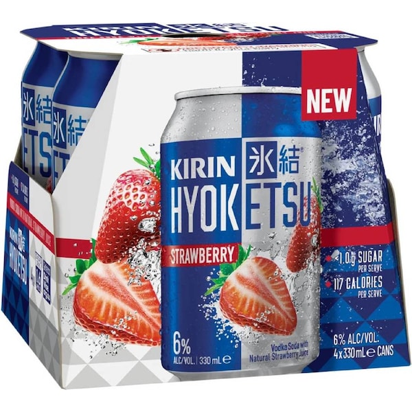 Kirin Hyoketsu Strawberry Cans 330mL x 4 pack