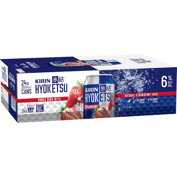 Kirin Hyoketsu Strawberry Cans 330mL x 24 pack