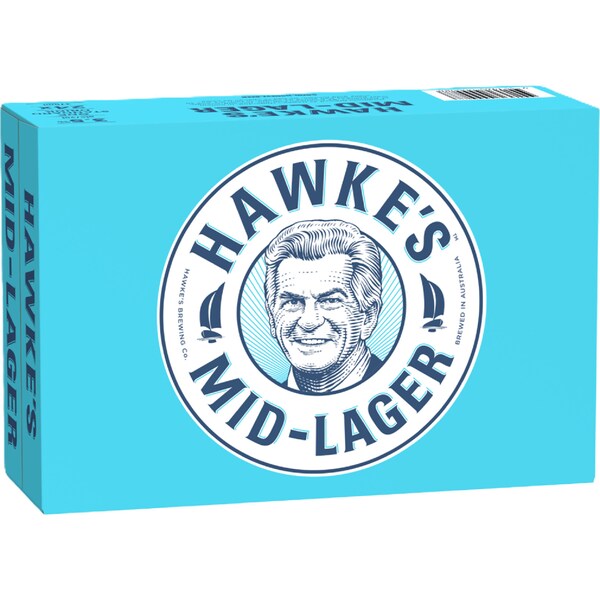 Hawke's Brewing Co Mid Lager Cans 375mL x 24 pack