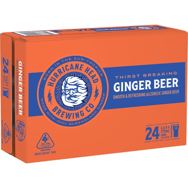 Hurricane Head Ginger Beer Can 375mL x 24 Case