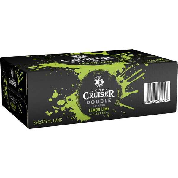 Vodka Cruiser Vodka Lemon & Lime Can 375mL x 24 Case