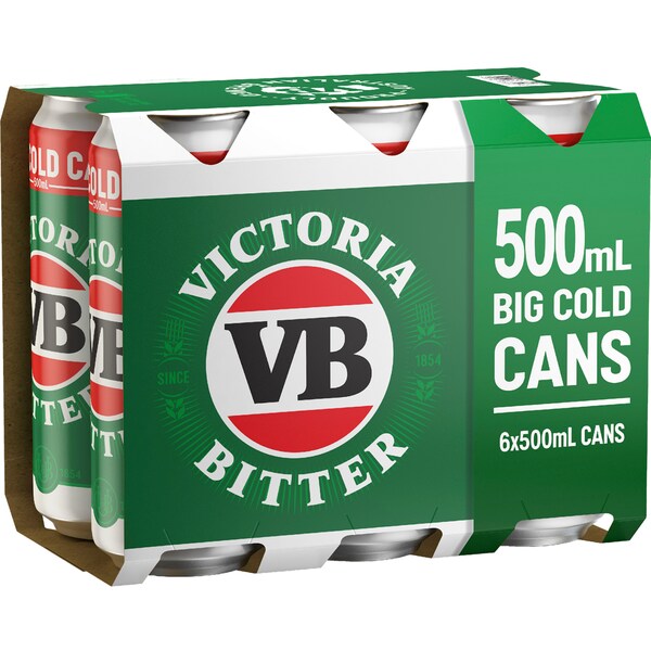 Victoria Bitter Cans 500mL x 6 pack