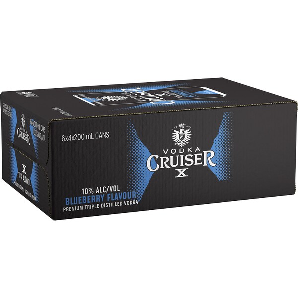 Vodka Cruiser Blueberry 10pct Cans 200mL x 24 pack