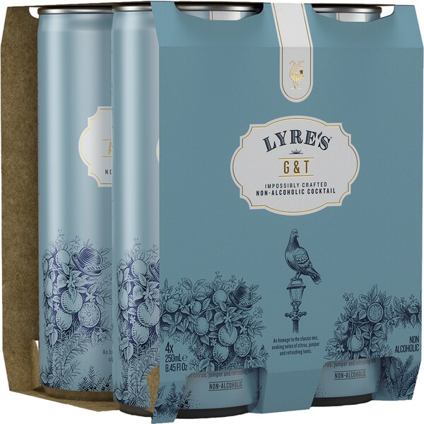 Lyre's Non Alcoholic g&t Cans 4x250ml