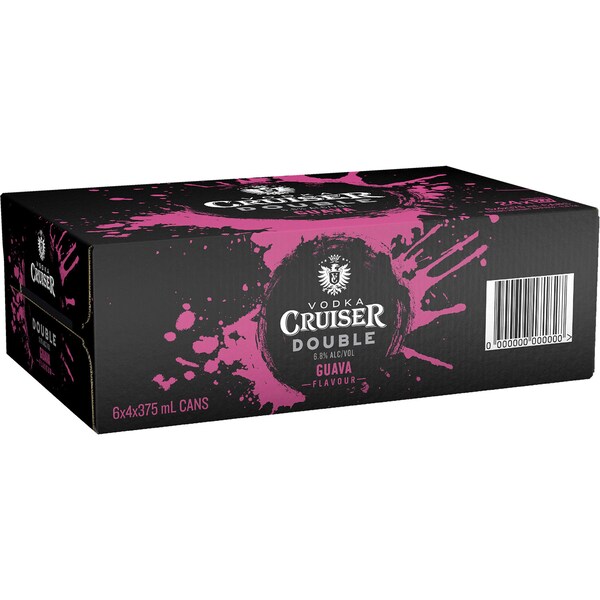 Vodka Cruiser Vodka Double Guava Can 375mL x 24 case