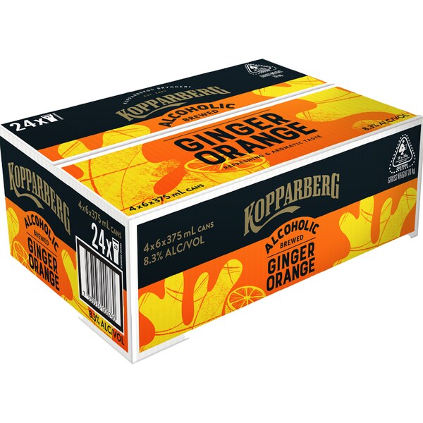 Kopparberg Orange Ginger Beer Cans 375mL x 24 pack