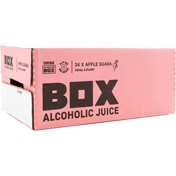 BOX Alcoholic Juice Apple & Guava Cans 330mL x 24 pack