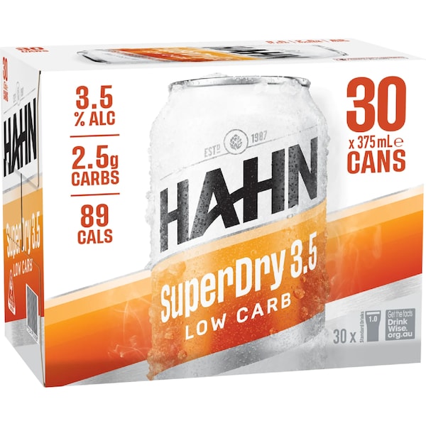 Hahn Superdry 3.5pct Cans 375mL x 30 pack