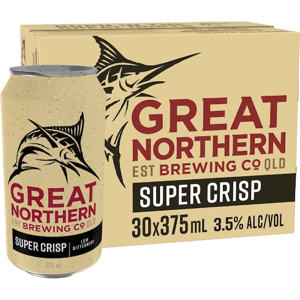 Great Northern Brewing Co Super Crisp Lager Cans 375mL x 30 pack