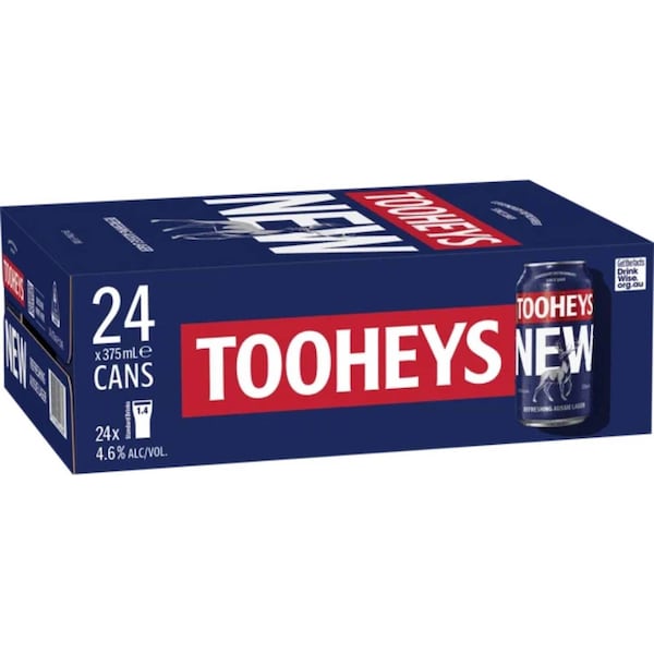 Tooheys New Lager Cans 375mL x 24 pack