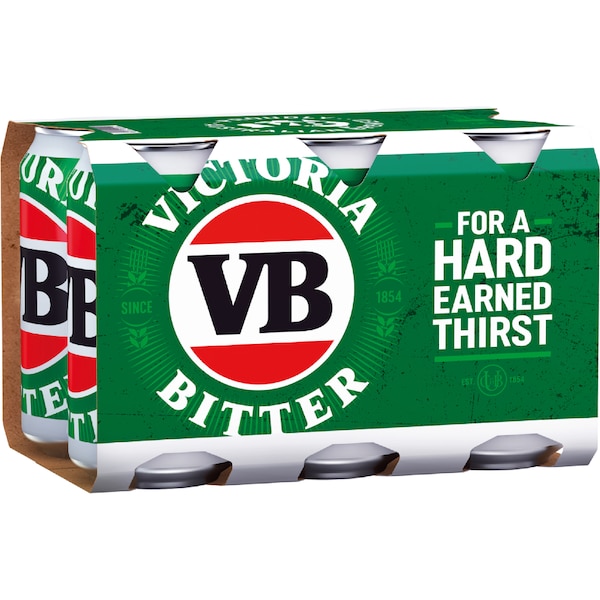 Victoria Bitter Lager Cans 375mL x 6 pack