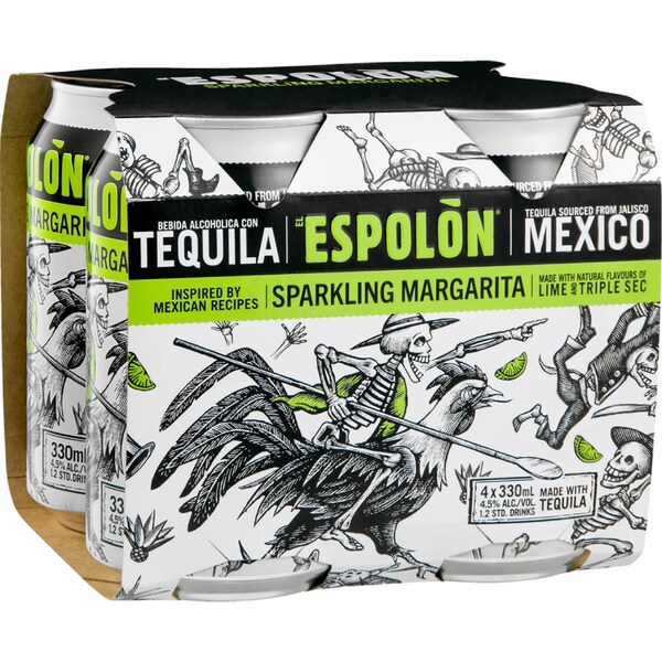 Espolon Sparkling Margarita 330mL x 4 pack