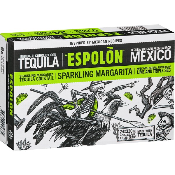 Espolon Sparkling Margarita Cans 330mL x 24 pack