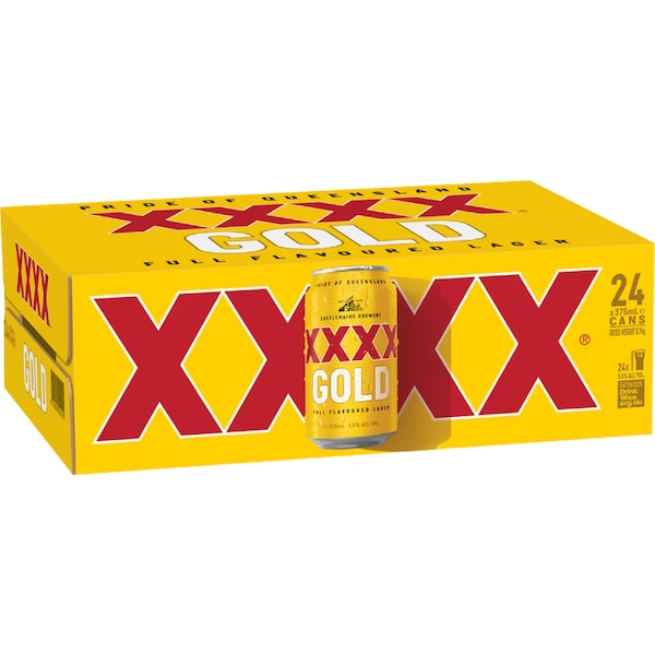 XXXX Gold Lager Cans 375mL x 24 pack