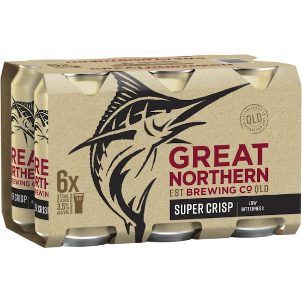 Great Northern Brewing Co Super Crisp Lager Cans 375mL x 6 pack