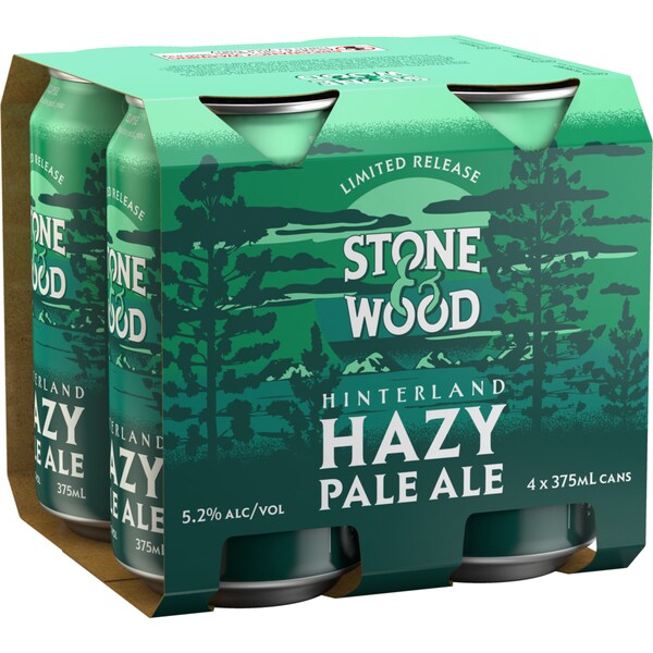 Stone & Wood Hinterland Hazy Pale Ale Can 375mL x 4 Pack