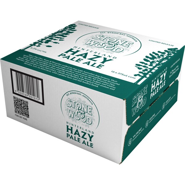 Stone & Wood Hinterland Hazy Pale Ale Can 375mL x 16 Pack