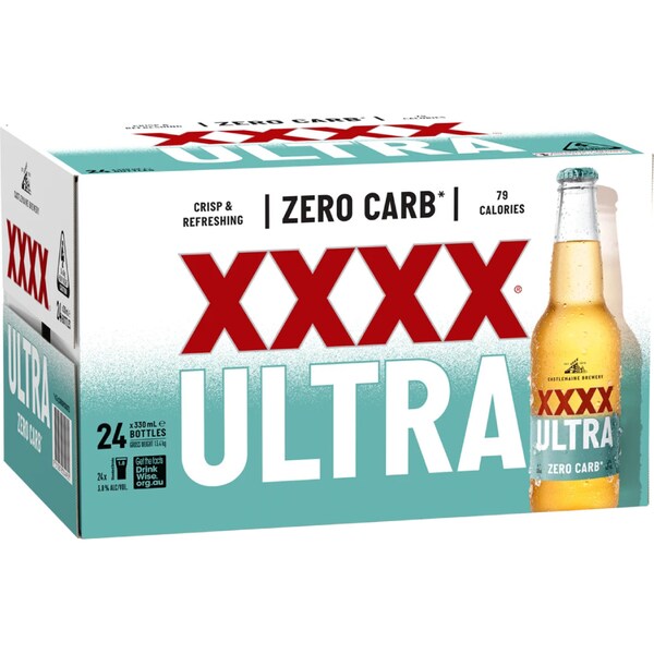 XXXX Ultra Zero Carb 330mL x 24 pack