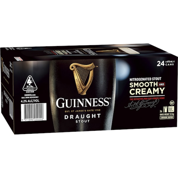 Guinness Draught Stout Cans 470mL x 24 case
