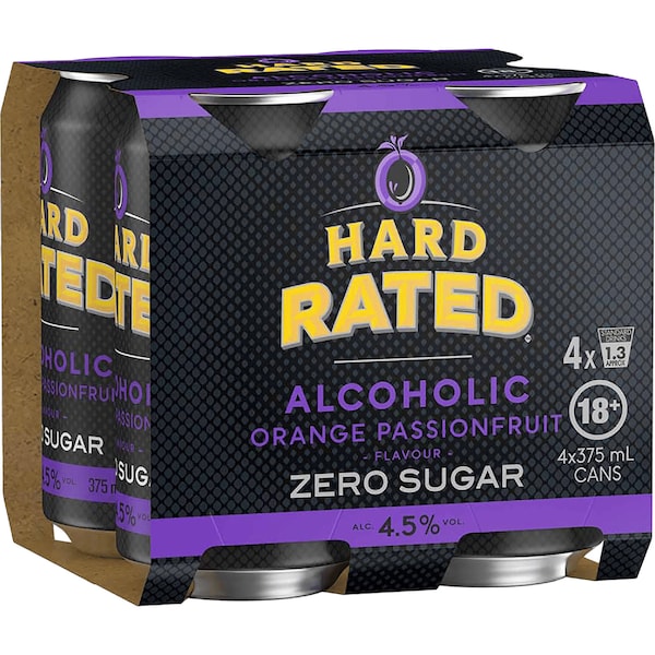 Hard Rated Orange Passionfruit Cans 375mL x 4 pack