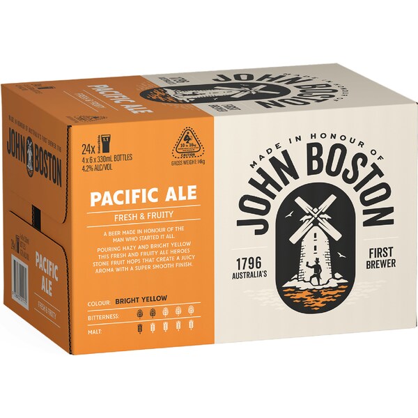 John Boston Pacific Ale Can 330mL x 24 Pack
