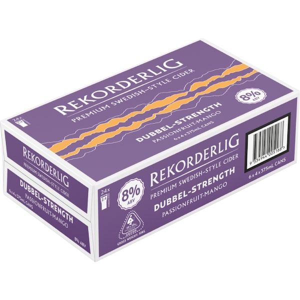 Rekorderlig Double Passionfruit Mango Cans 330mL x 24 pack